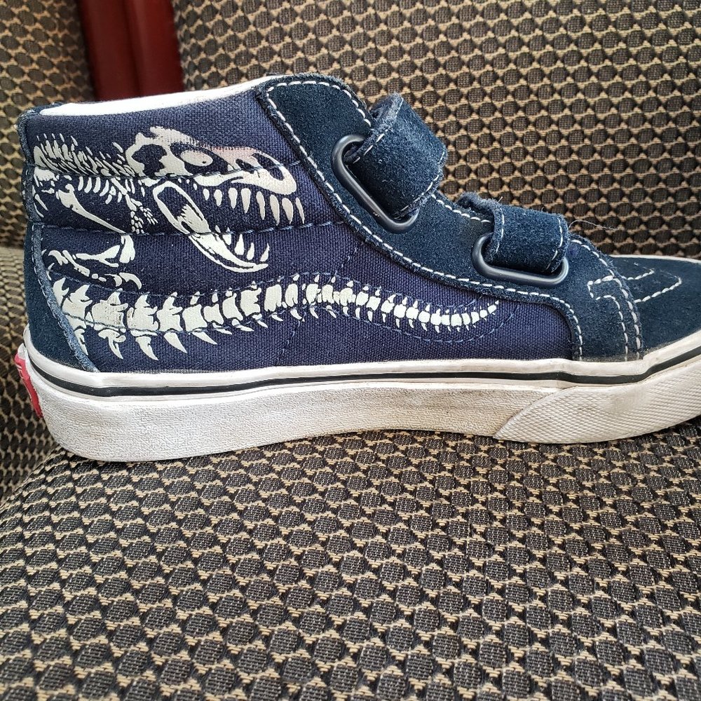 KID'S HIGH TOP VANS w DINOSAUR
